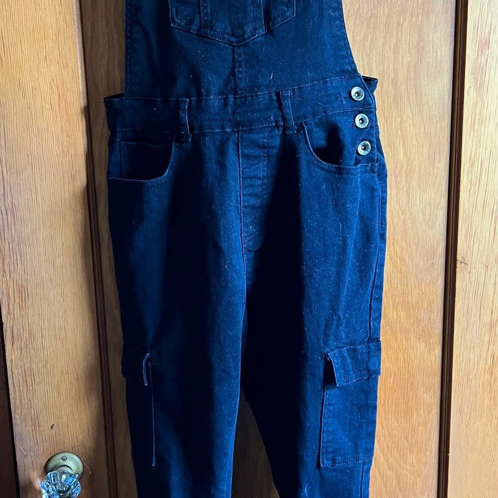 Forever 21 black denim overalls